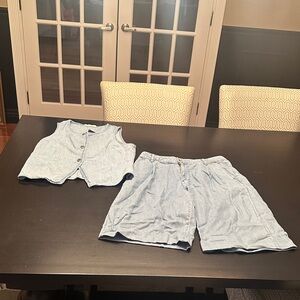 Mango’s Light Blue Women’s Vest and Short set